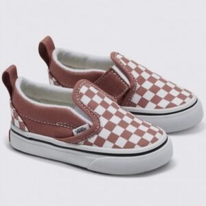 VANS Toddler Classic Slip-On V Color Theory Checkerboard (Withered Rose).Size 6.